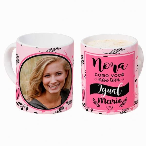 Caneca Personalizada com Nome e Uma Foto Nora