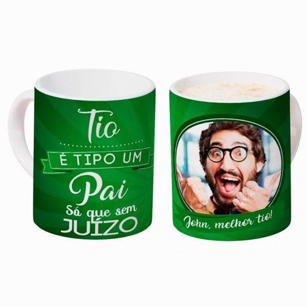 Caneca Personalizada com Nome e Uma Foto Tio