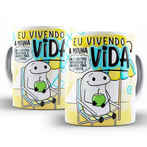 Caneca Personalizada Flork Divertida Vivendo a Vida