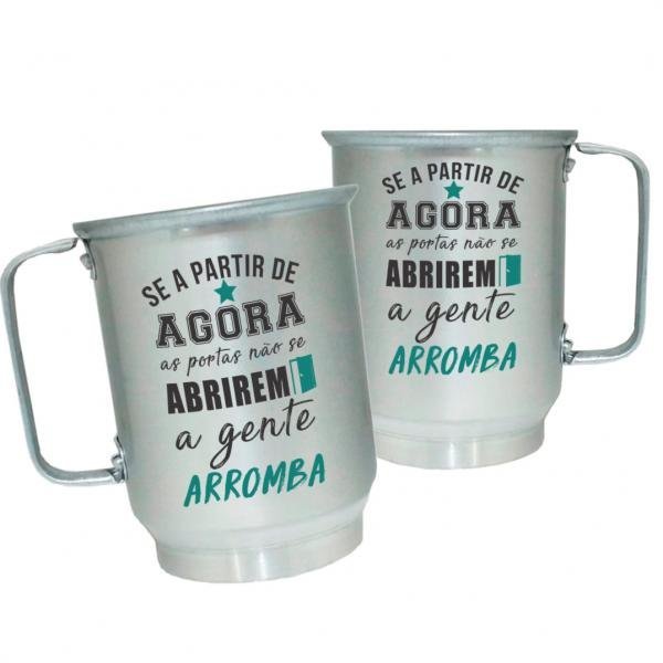 Caneca de Alumínio Personalizada Frases Divertidas A Gente Arromba