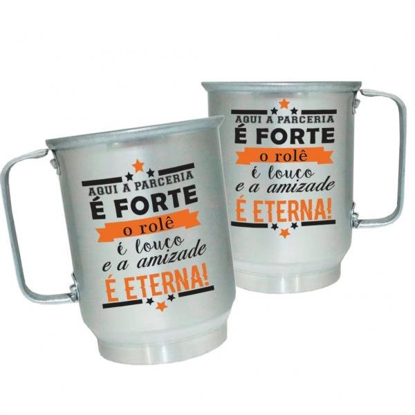 Caneca de Alumínio Personalizada Frases Divertidas Amizade Eterna