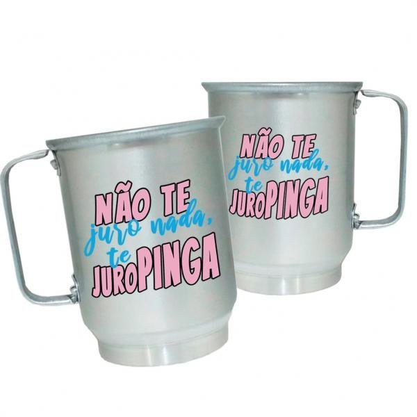 Caneca de Alumínio Personalizada Frases Divertidas Juropinga