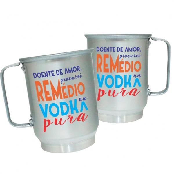 Caneca de Alumínio Personalizada Frases Divertidas Vodka Pura