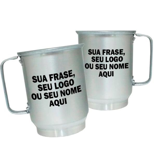 Caneca de Alumínio Personalizada com Seu Nome, Frase ou Logo