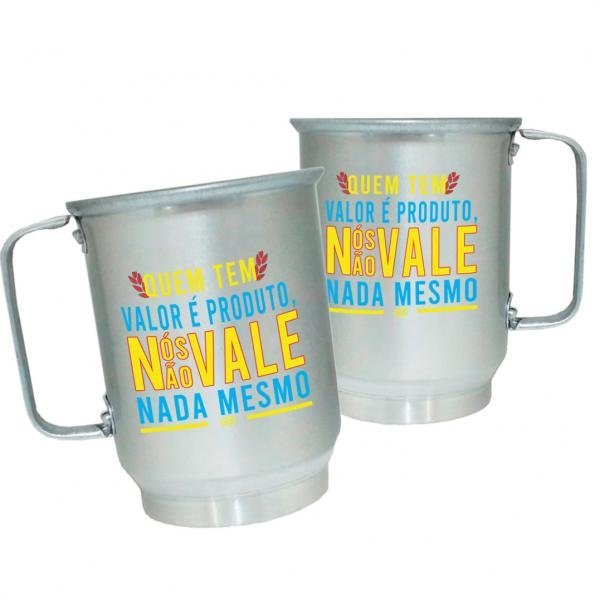 Caneca de Alumínio Personalizada Frases Divertidas Não Vale Nada