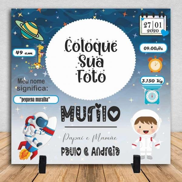 Azulejo Personalizado Nascimento Menino Com Suporte