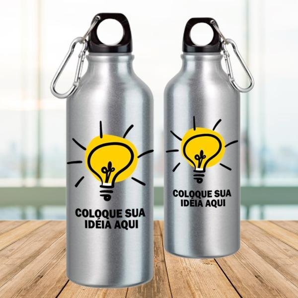Squeeze de Alumínio Prata Personalizado Do Seu Jeito