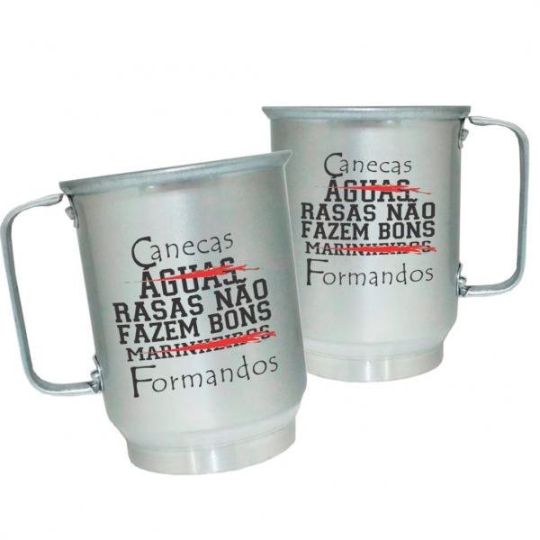 Caneca de Alumínio Personalizada Frases Divertidas Bons Formandos