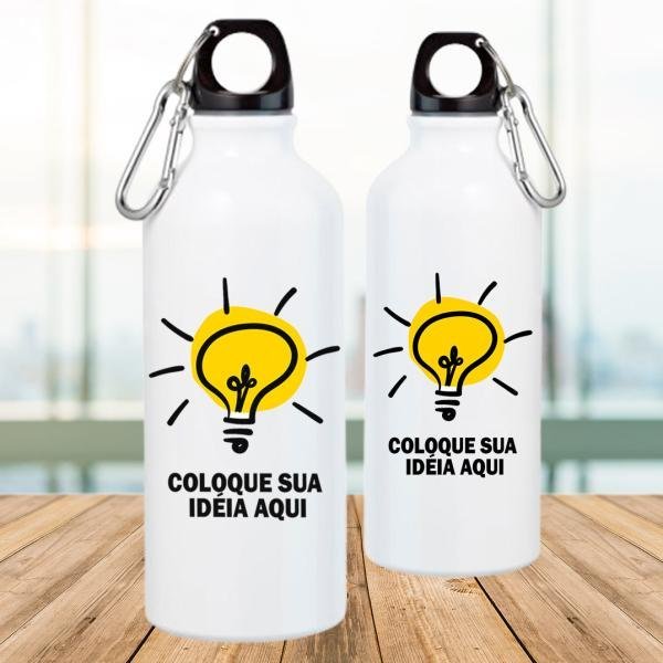 Squeeze de Alumínio Branco Personalizado Do Seu Jeito