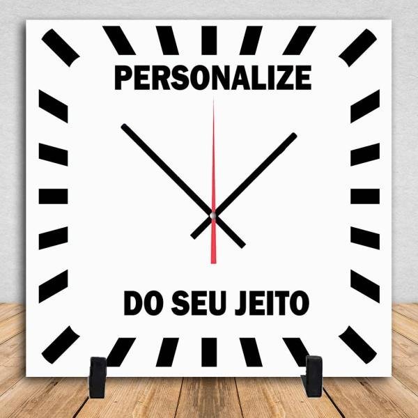 Relógio de Azulejo Personalizado Do Seu Jeito Com Suporte 20x20cm