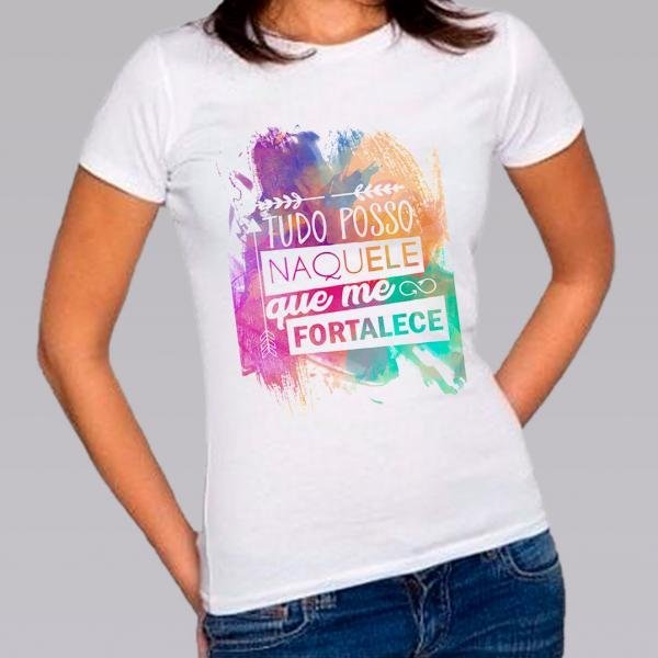 Camiseta Baby Look Personalizada Pronta Tudo Posso
