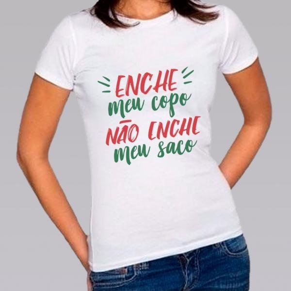 Camiseta Baby Look Personalizada Pronta Enche Meu Copo