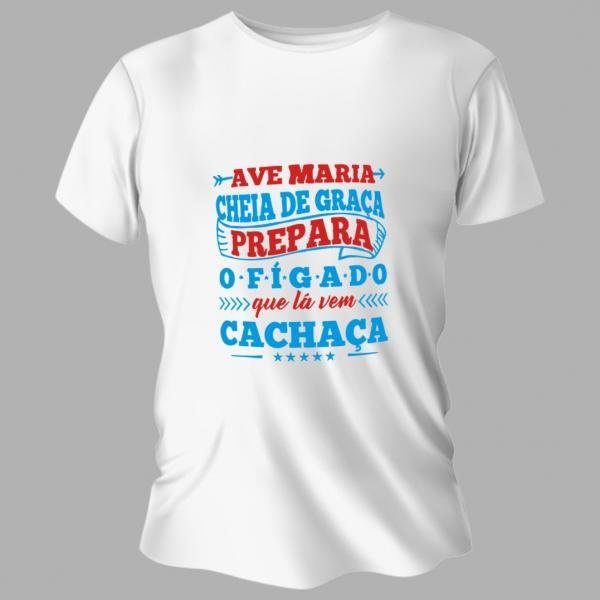Camiseta Unissex Personalizada Pronta Lá Vem Cachaça