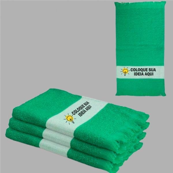 Toalha Lavabinho Com Franja Verde Personalizada Do Seu Jeito