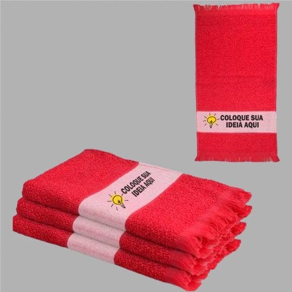 Toalha Lavabinho Com Franja Vermelha Personalizada Do Seu Jeito