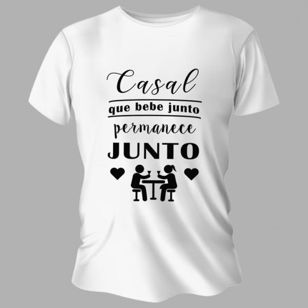 Camiseta Unissex Personalizada Pronta Casal Que Bebe Junto