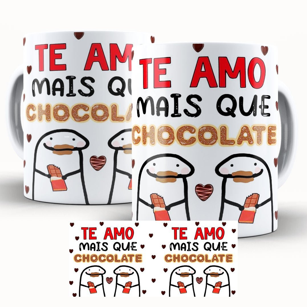 Caneca Personalizada Páscoa Flork Divertido Amo Mais Que Chocolate
