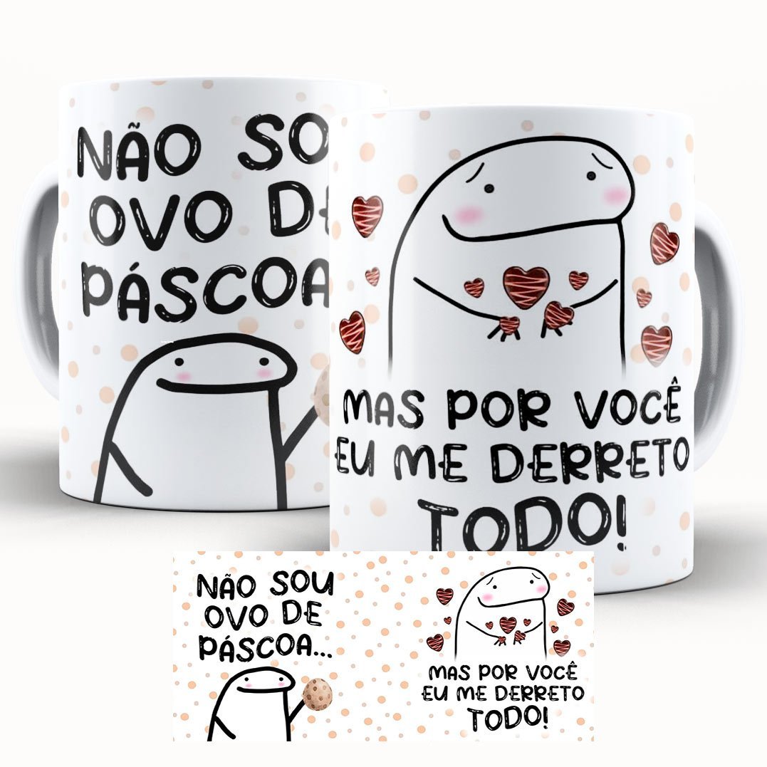 Caneca Personalizada Páscoa Flork Divertido Por Você Eu Me Derreto
