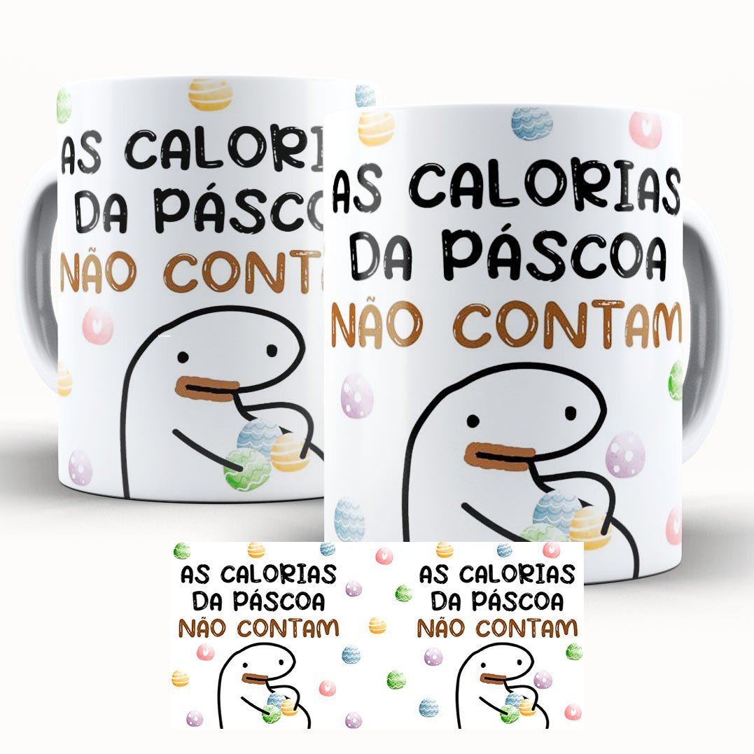 Caneca Personalizada Páscoa Flork Divertido Calorias da Páscoa