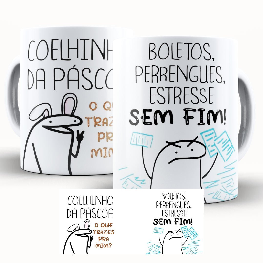 Caneca Personalizada Páscoa Flork Divertido O Que Trazes Pra Mim