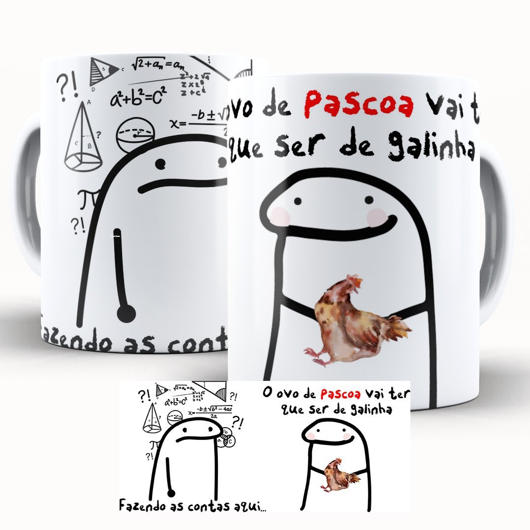 Caneca Personalizada Páscoa Flork Divertido Fazendo as Contas