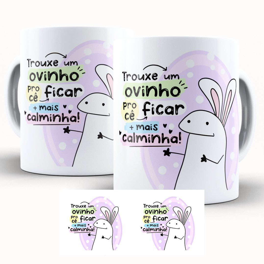 Caneca Personalizada Páscoa Flork Divertido Mais Calminha