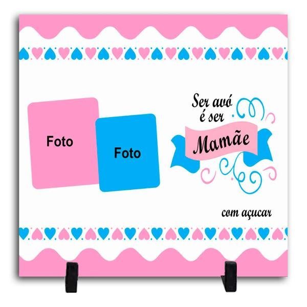 Azulejo Personalizado Com Duas Fotos - Avó