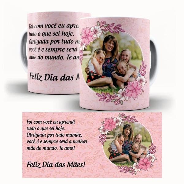 Caneca  Dia Das Mães Personalizada Com Uma Foto - Obrigada Mamãe