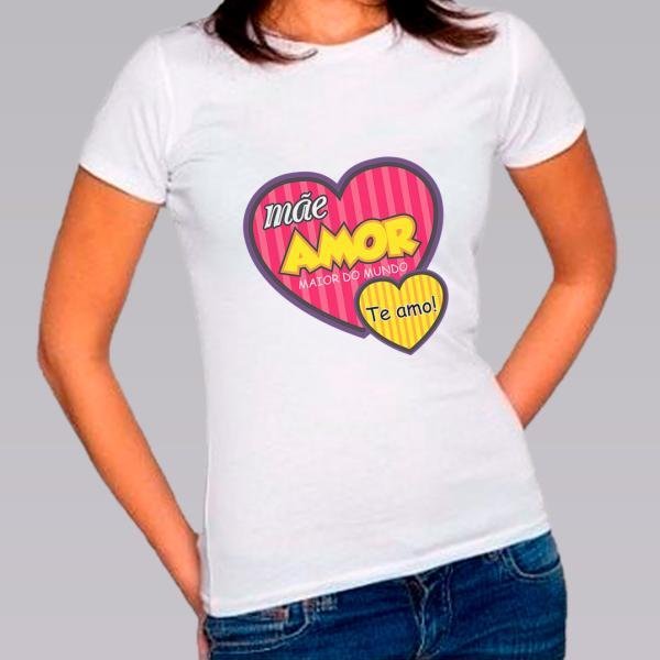 Camiseta Baby Look Personalizada Pronta - Mãe Amor Maior