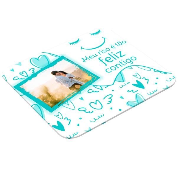 Mouse Pad Retangular Personalizado Com Uma Foto - Meu Riso É Tão Feliz Contigo