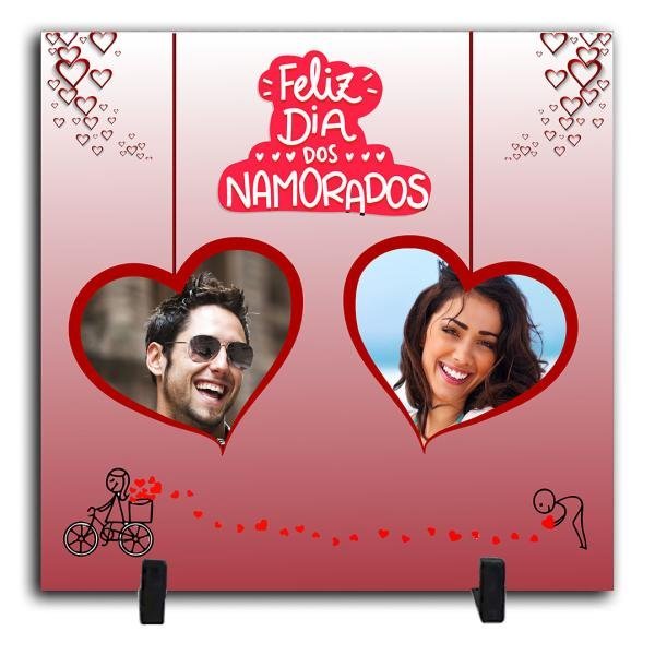 Azulejo Personalizado Com Duas Fotos - Feliz Dia dos Namorados 1