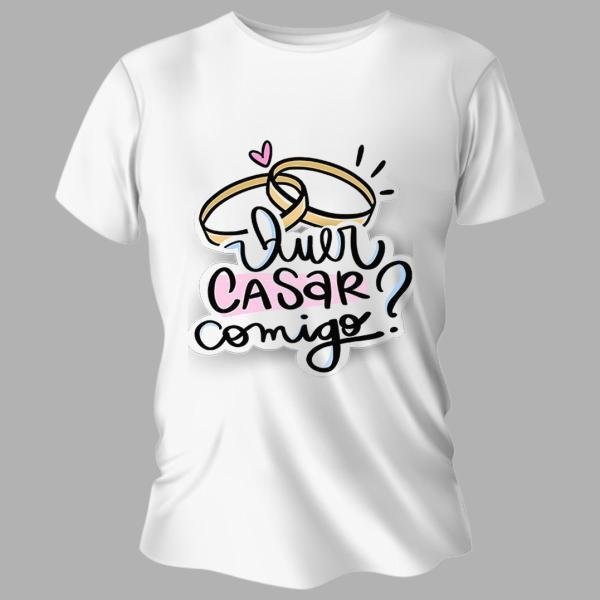 Camiseta Unissex Personalizada Pronta Quer Casar Comigo