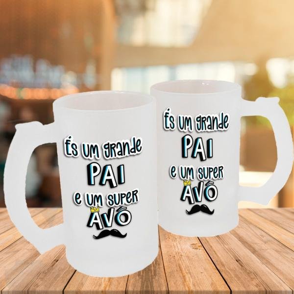 Caneca de Vidro Jateado Personalizada Avô