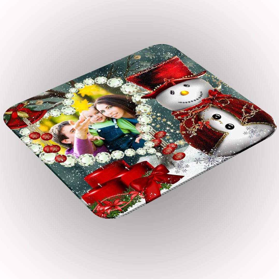 Mouse Pad Retangular Personalizado Uma Foto - Boneco de Neve