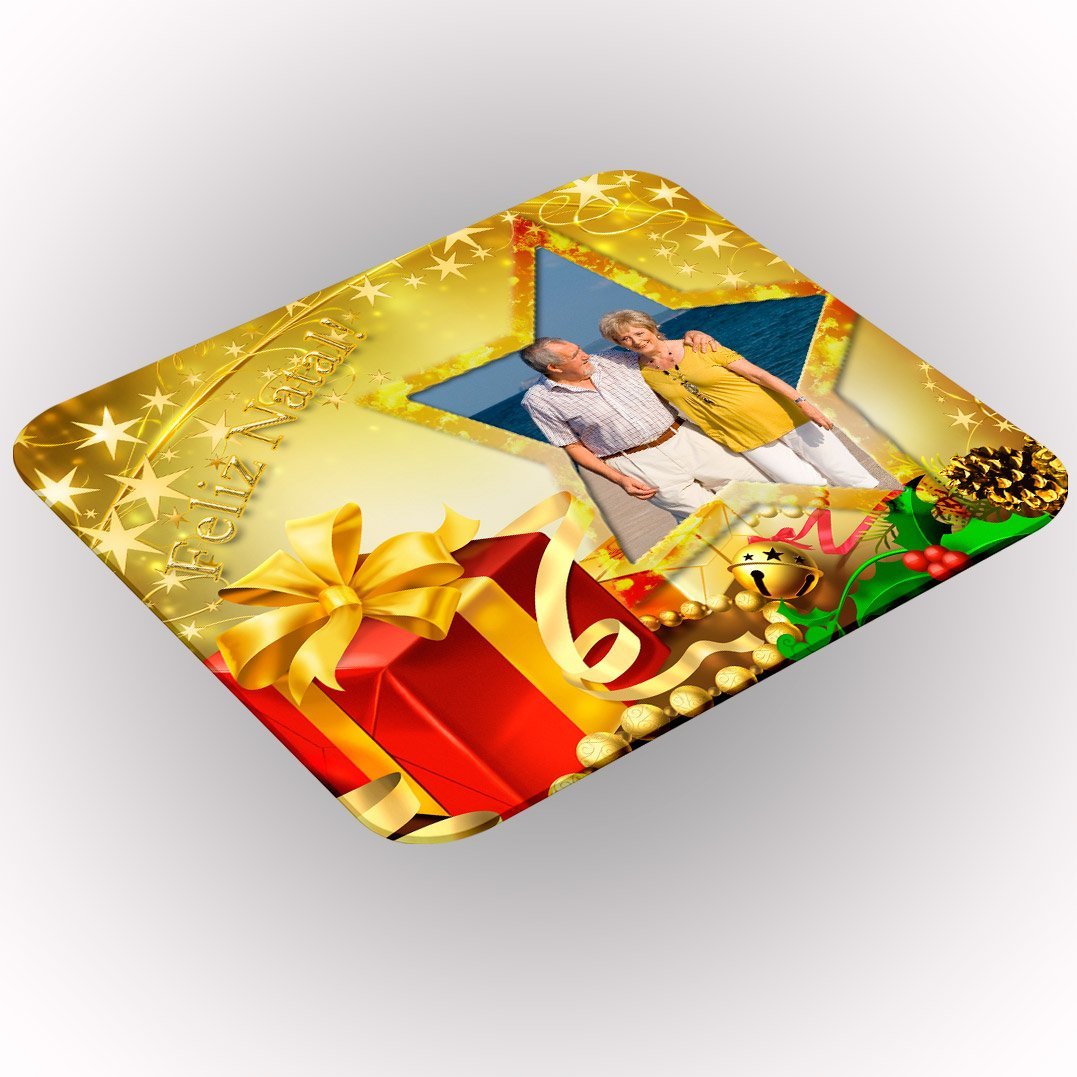 Mouse Pad Retangular Personalizado Uma Foto - Feliz Natal