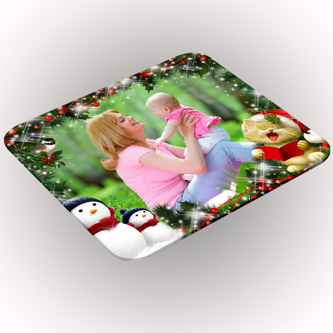 Mouse Pad Retangular Personalizado Uma Foto - Natal Gatinho
