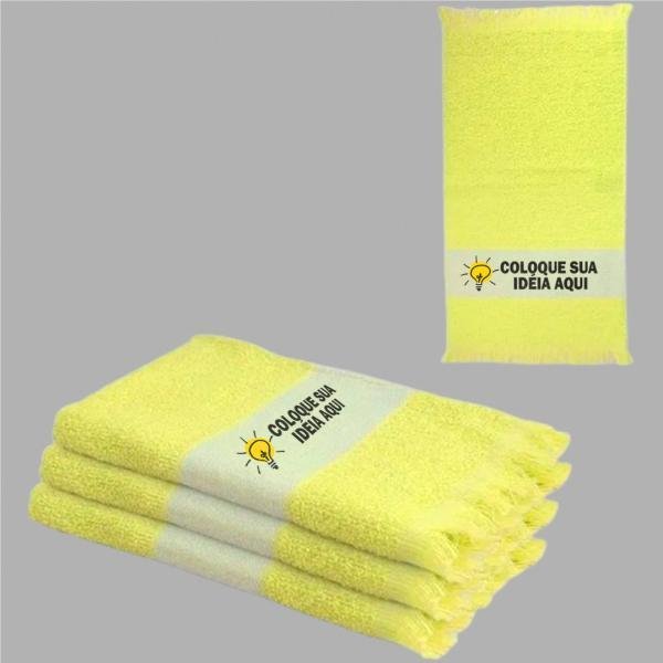 Toalha Lavabinho Com Franja Amarela Personalizada Do Seu Jeito